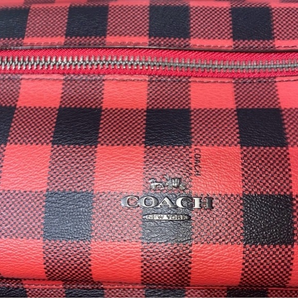 Red Checkered Coach Backpack - Picture 5 of 10